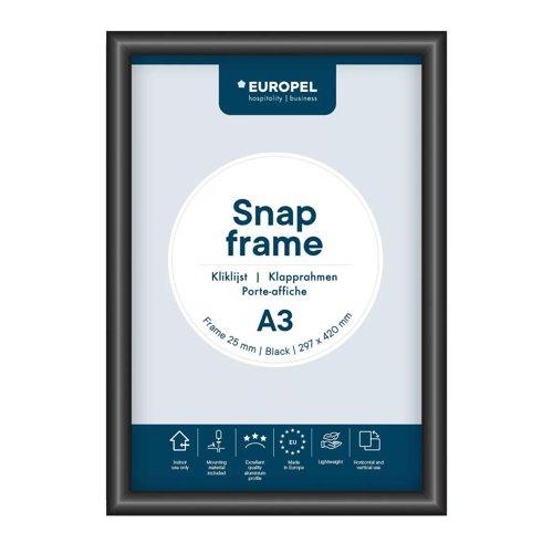 Snap Frame Standard 25mm Au A3 Black