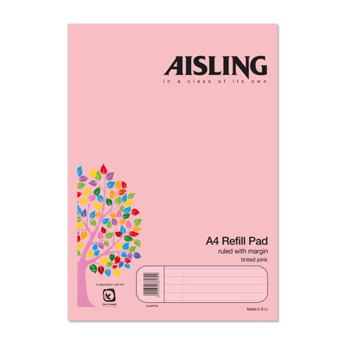 Aisling Refill Pad A4 Pink 100Pg Pk6
