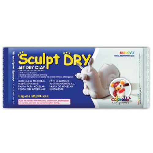 Sculpt-dry Air hardening clay, 1kg white