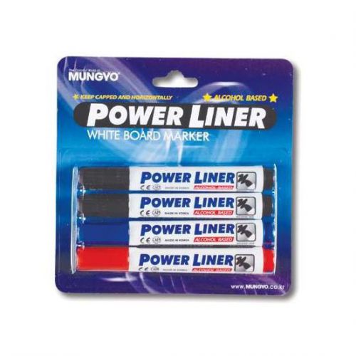 Powerliner Wipeboard Markers Chisel Ast 4 colours