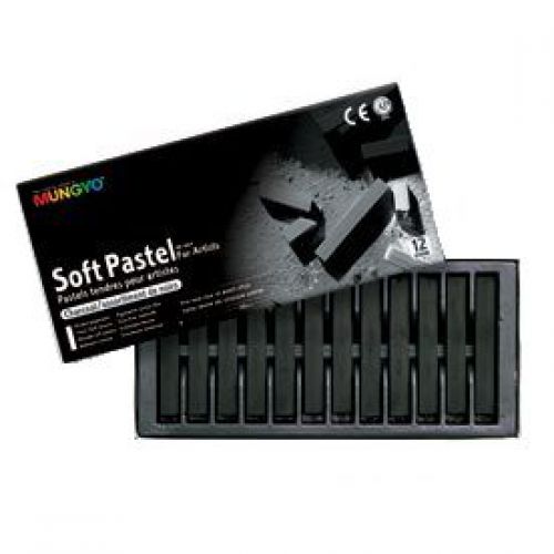 Mungyo, Square Soft Pastels, 12 Charcoal