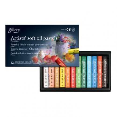 Gallery, Round Oil Pastels, 12 Asstd Colours