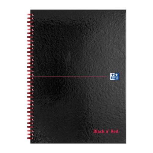 Black n Red A4 Glossy Wire Notebook Pack 5