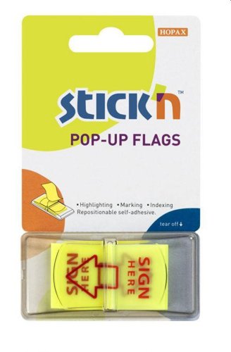 Stick N Pop-Up Film Index Notes 45x25mm Sign Here Bx24