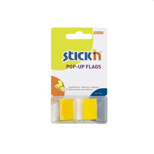 Stick N Pop-Up Film Index Notes 45x25mm Yellow Bx24