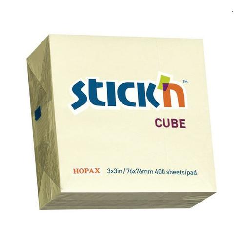 Stickn Note Cube 76x76 Yel 400 sht Bx12