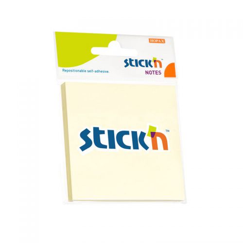 Stickn Adhesive Note 76x76mm Yellow Hangpack - 468-21198