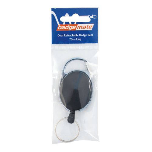 Badge Reel Oval Plastic/Metal Bx10 - 5027