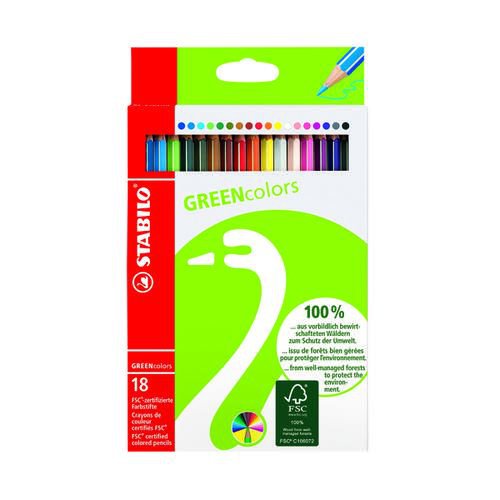 Stabilo Green, Colouring Pencils, FSC 18 colours