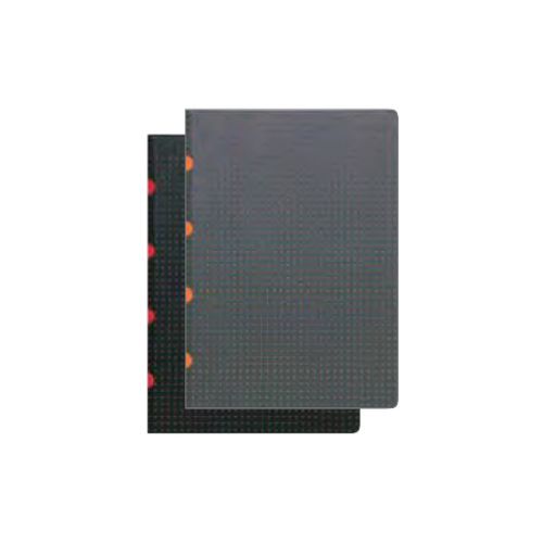 Cahier Circulo Notebook Black on Red/Grey on Orange A5, Grid