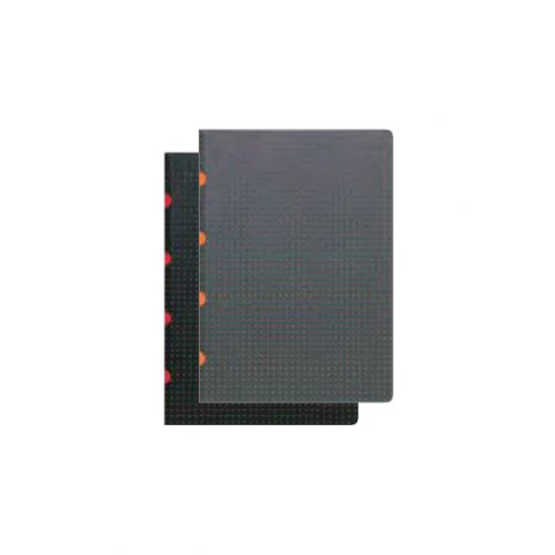 Cahier Circulo Notebook Black on Red/Grey on Orange B7, Grid