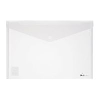 Deli Button Wallet Foolscap Clear Pack 10