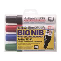 Artline Big Nib Whiteboard Marker Ast Pk4