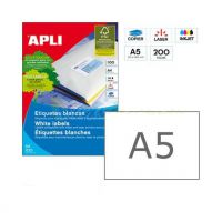 Apli 1243 Laser/Copier Labels A5, 2up