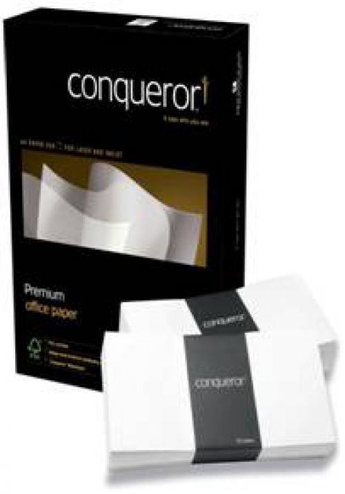 Conqueror Laid Wallet Envelopes Window DL Brilliant White Laid 120gsm (500) 01009