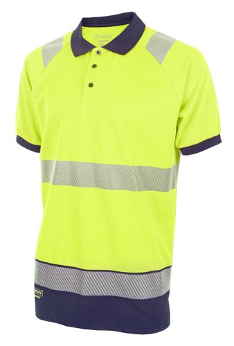 Hivis Two Tone Polo Shirt S/S Sat Yell/Nvy 3Xl Hvt t010Syn3Xl