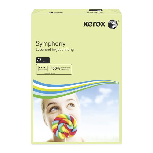 Xerox Symphony Pastel Green A3 297X420mm 80Gm2 FSC4 Pack 500 Plain Paper PC2429