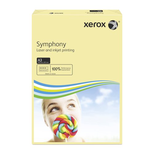 Xerox Symphony Pastel Ivory A3 297X420mm 80Gm2 FSC4 Pack 500 Plain Paper PC2425