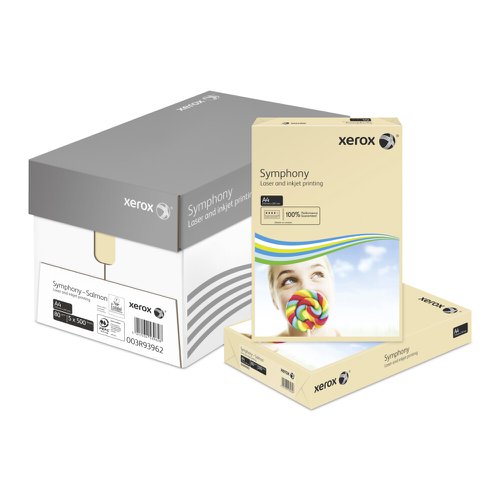 Xerox Symphony Pastel Tints Salmon Ream A4 Paper 80gsm 003R93962 (Pack of 500) 003R93962 Xerox