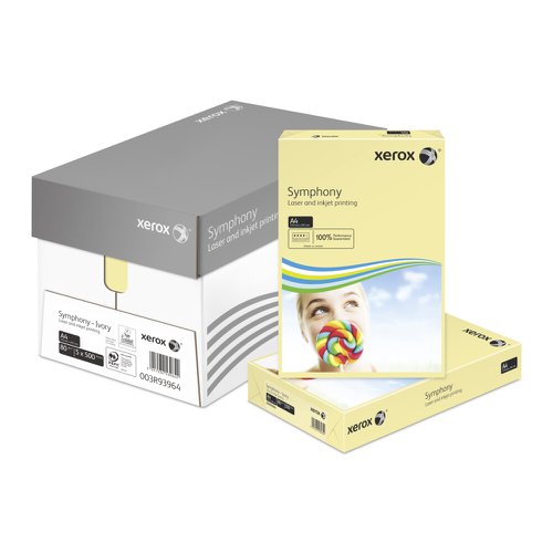 XX93964 Xerox Symphony Pastel Tints Ivory Ream A4 Paper 80gsm 003R93964 (Pack of 500) 003R93964