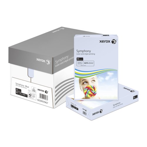 Xerox Symphony Pastel Tints Blue Ream A4 Paper 80gsm 003R93967 (Pack of 500) 003R93967 XX93967