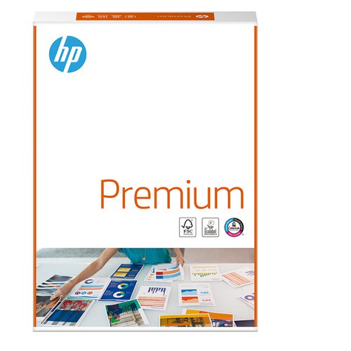 HP premium paper. An FSC certified paper produced for a high-quality look and feel. Whiter and brighter than ordinary office papers. Heavier and thicker too, with optimised stiffness.  Designed for superior performance with inkjet and laser printers.