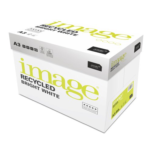 A versatile bright white 100% recycled  office paper guaranteed for spot colour laser and inkjet printing. Suitable for double sided high volume printing and copying and ideal for a diverse range of communication tasks, from internal reports to customer-facing presentations with text and graphics. Image Recycled Bright White is FSC certified, EU Ecolabel certified and has been awarded Cradle to Cradle Silver status