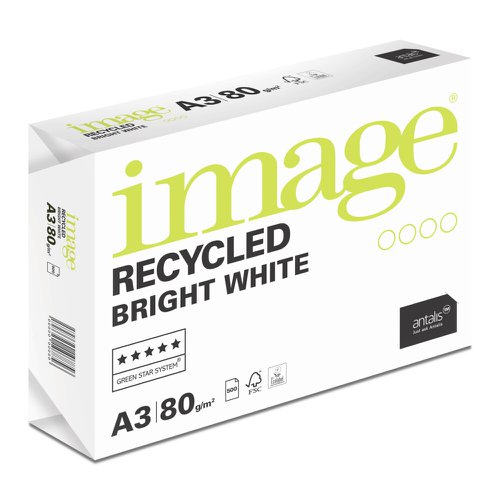 Image Recycled 100% Recycled A3 420x297 mm 80Gm2 B right White Pack of 500