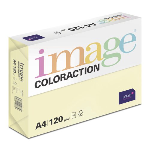 Coloraction Tinted Paper Pale Yellow (Desert) FSC4 A4 210X297mm 120Gm2 Pack 250 Plain Paper PC1837