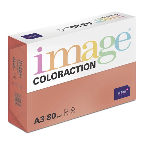 Coloraction Tinted Paper Deep Red (Chile) FSC4 A3 297X420mm 80Gm2 Pack 500
