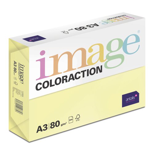 610723 Image Coloraction Florida FSC4 A3 297X420mm 80Gm2 Lemon Yellow Pack Of 500