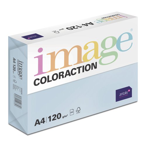 Coloraction Tinted Paper Pale Icy Blue (Iceberg) FSC4 A4 210X297mm 120Gm2 Pack 250 Plain Paper PC1841