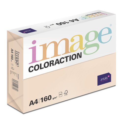 Coloraction Tinted Paper Pale Salmon (Savana) FSC4 A4 210X297mm 160Gm2 210Mic Pack 250 Card PC1857