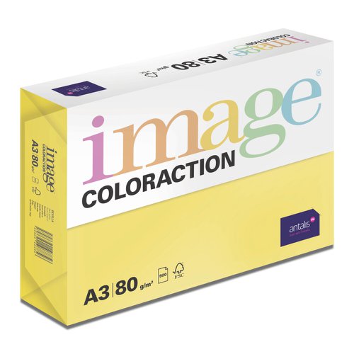 Coloraction Tinted Paper Deep Yellow (Sevilla) FSC4 A3 297X420mm 80Gm2 Pack 500