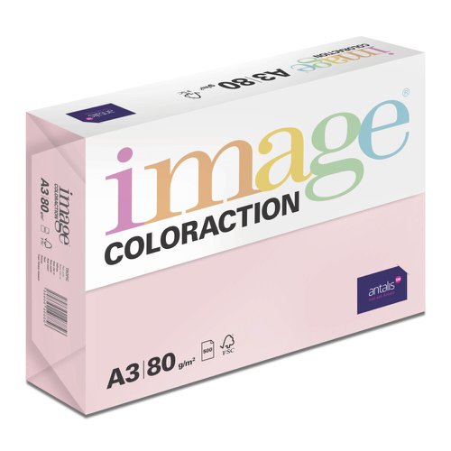Coloraction Tinted Paper Pale Pink (Tropic) FSC4 A3 297X420mm 80Gm2 Pack 500 Plain Paper PC1818