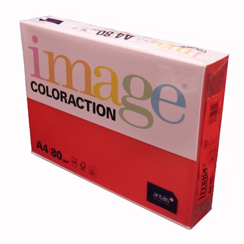 Coloraction Tinted Paper Deep Red (Chile) FSC4 A4 210X297mm 80Gm2 Pack 500