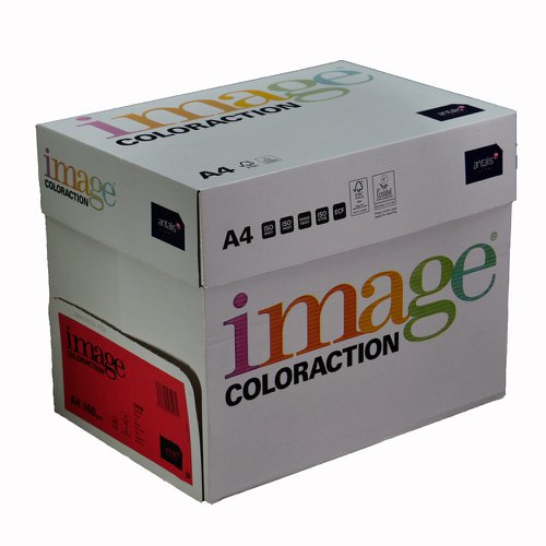Coloraction Tinted Paper Deep Red (Chile) FSC4 A4 210X297mm 160Gm2 210Mic Pack 250 Card PC1862