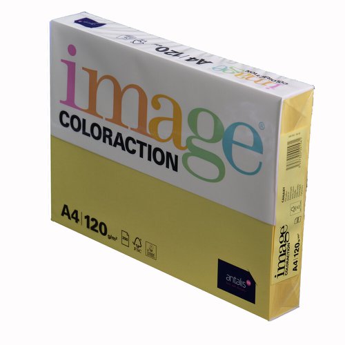 Coloraction Tinted Paper Deep Yellow (Sevilla) FSC4 A4 210X297mm 120Gm2 Pack 250 Plain Paper PC1843