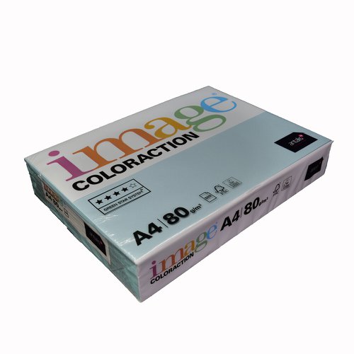 Coloraction Tinted Paper Pale Icy Blue (Iceberg) FSC4 A4 210X297mm 80Gm2 Pack 500 Plain Paper PC1875