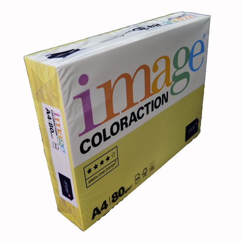 Coloraction Tinted Paper Mid Yellow (Canary) FSC4  A4 210X297mm 80Gm2 Pack 500 Plain Paper PC1873