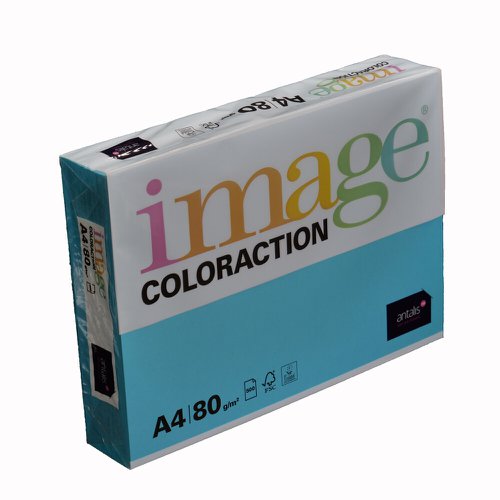 Coloraction Tinted Paper Deep Turquoise (Lisbon) FSC4 A4 210X297mm 80Gm2 Pack 500 Plain Paper PC1883