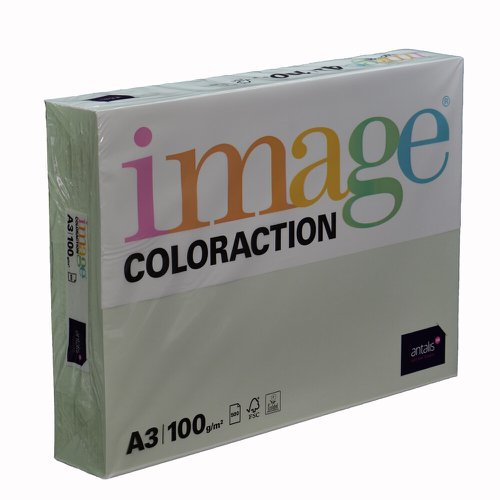 Coloraction Tinted Paper Pale Green (Jungle) FSC4 A3 297X420mm 100Gm2 Pack 500