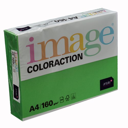 Coloraction Tinted Paper Deep Green (Dublin) FSC4 A4 210X297mm 160Gm2 210Mic Pack 250 Card PC1863