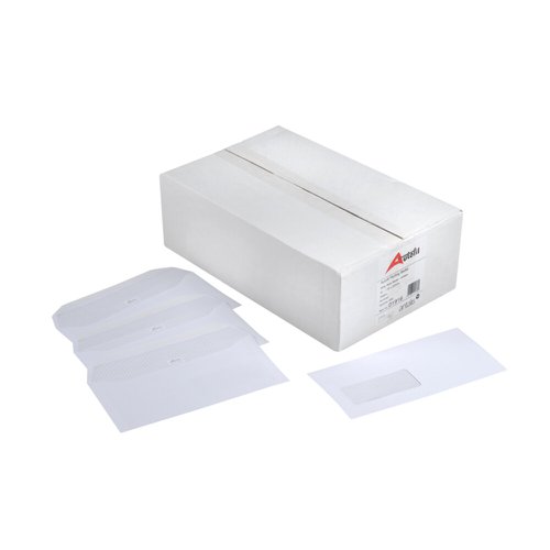 Autofil Wove Wallet Envelope Gummed PEFC2 Dl 110X220mm 90Gm2 White Pack Of 500 01914