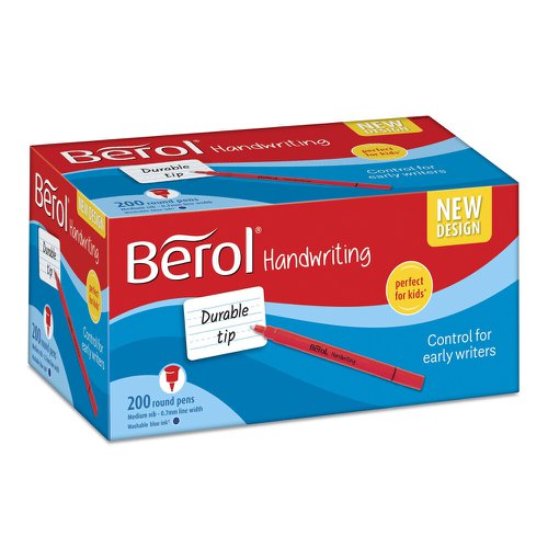 604001 | Berol Handwriting Pen comes with a hard wearing plastic tip which has a slight resistance to paper giving more controlled letter formation. It also helps young children who are learning to write.