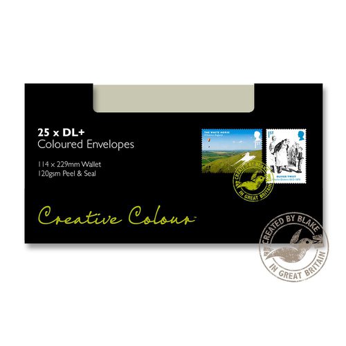 Blake Creative Colour French Grey Peel & Seal Wallet 114X229mm 120Gm2 Pack 25 Code 25219 3P  604890