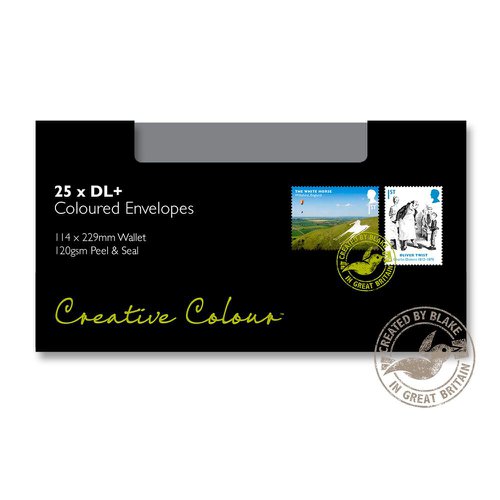 Blake Creative Colour Graphite Grey Peel & Seal Wallet 114X229mm 120Gm2 Pack 25 Code 25224 3P  604895