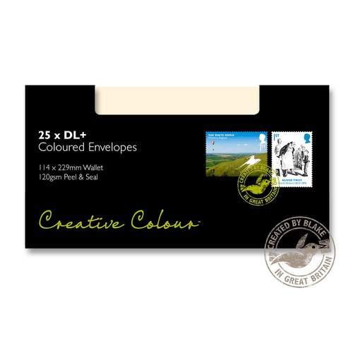 604906 Blake Creative Colour Soft Ivory Peel & Seal Wallet 114X229mm 120Gm2 Pack 25 Code 25252 3P