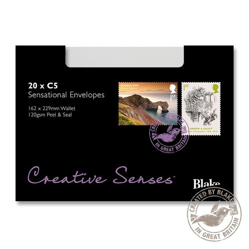 Blake Creative Colour Jet Black Peel & Seal Wallet 162X229mm 120Gm2 Pack 25 Code 45314 3P  604993