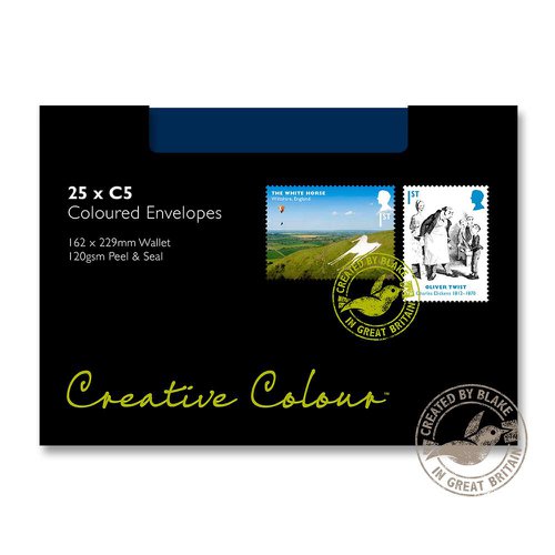 Blake Creative Colour Oxford Blue Peel & Seal Wallet 162X229mm 120Gm2 Pack 25 Code 45320 3P